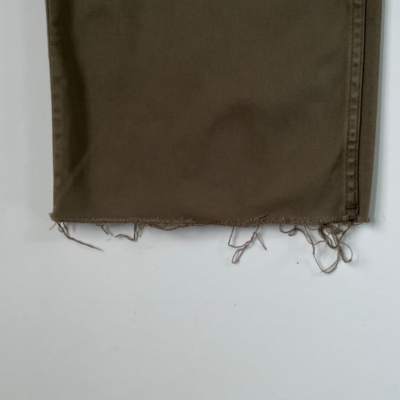 Reformation Emma High Rise Wide Leg Jean Sz 25 Army Green Flare Boho Raw Hem - Picture 9 of 11